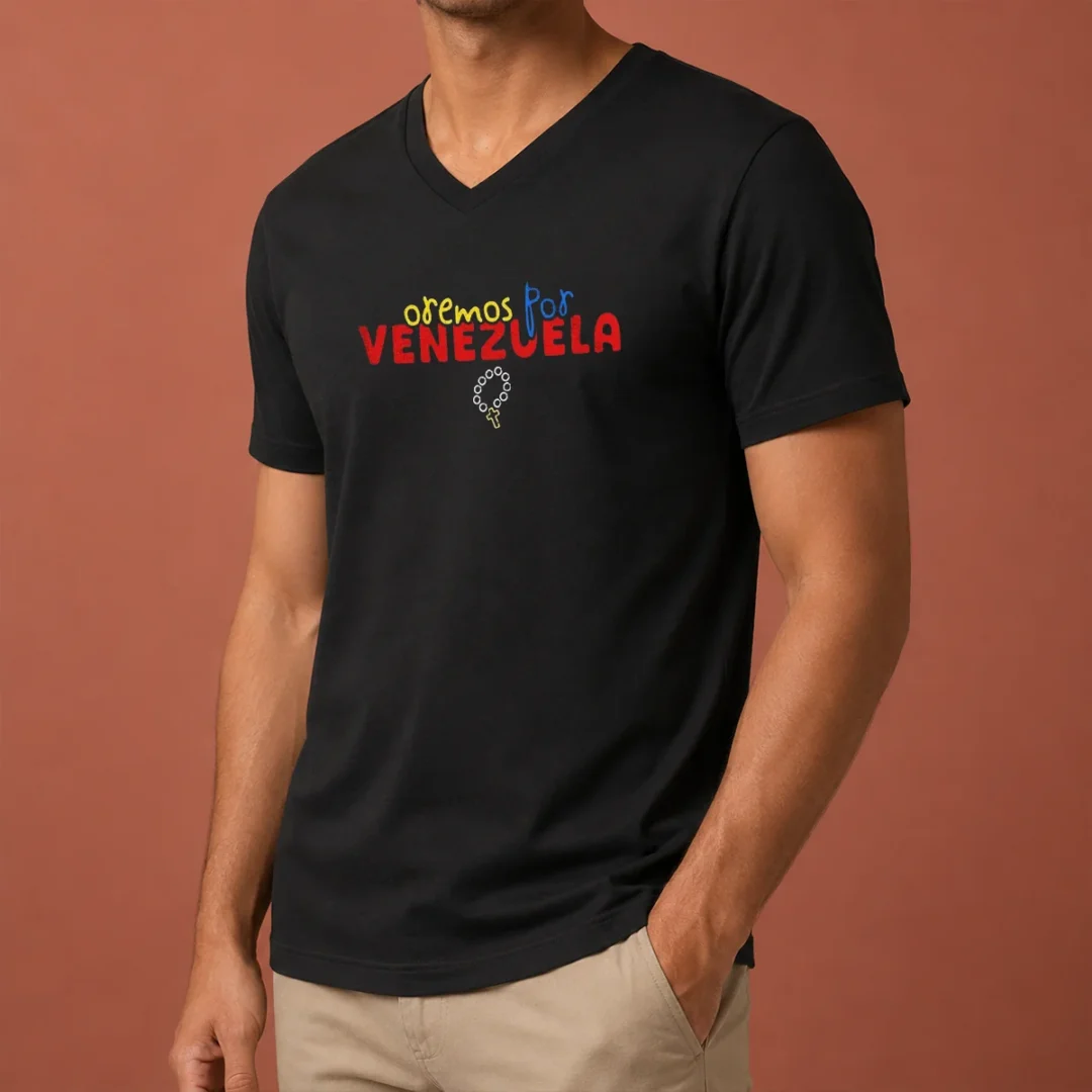 funny-oremos-por-venezuela-religious-rosary-v-neck-shirt Funny Oremos Por Venezuela Religious Rosary V-Neck Shirt