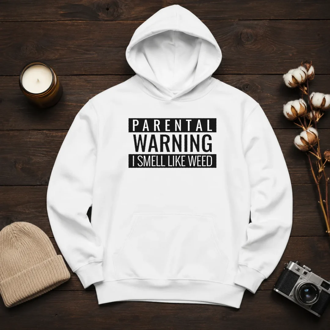 funny-parental-warning-i-smell-like-weed-hoodie Funny Parental Warning I Smell Like Weed Hoodie in black, featuring bold white text on front