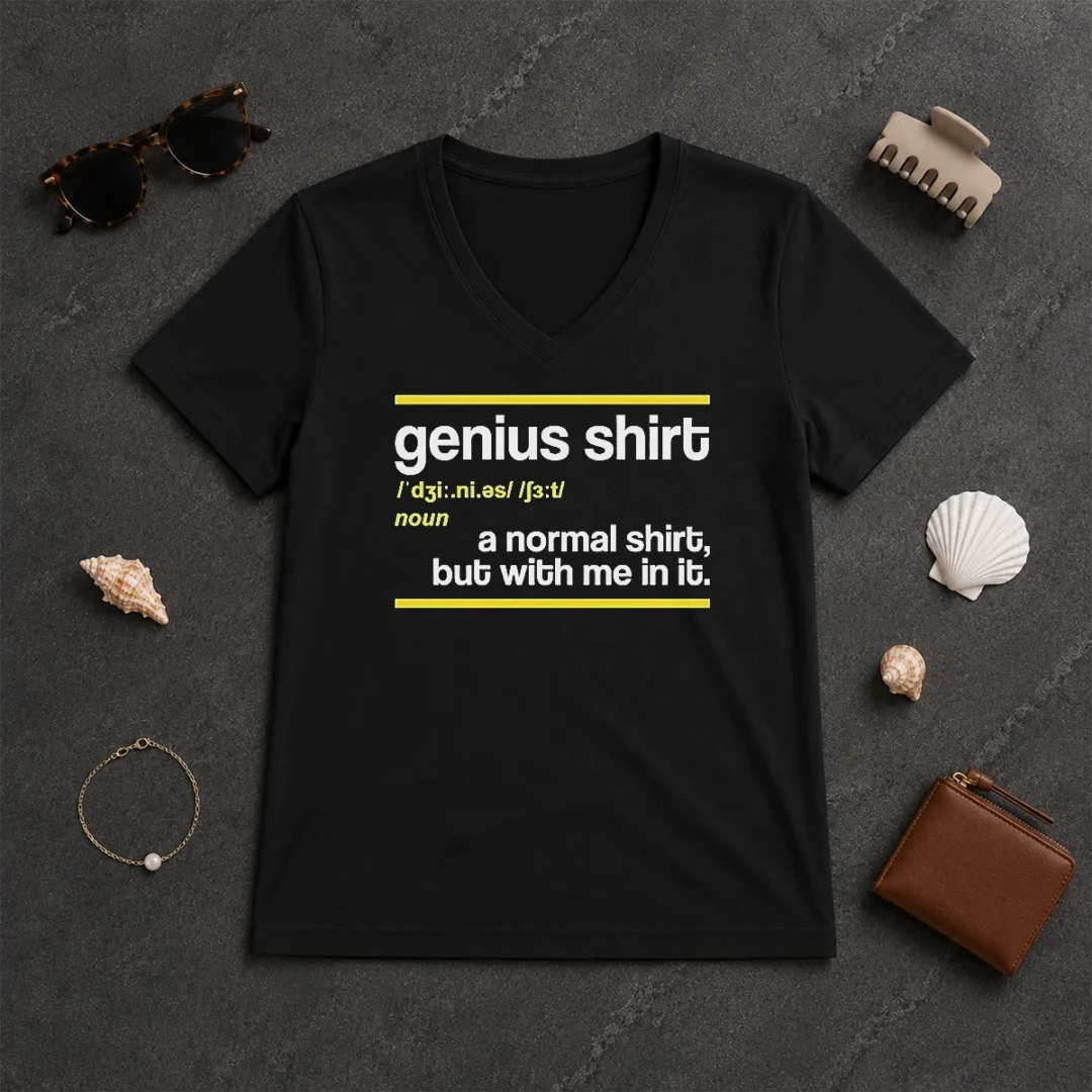 Funny Premium Genius Shirt A Normal Shirt But With Me In It V Neck Shirt Funny Premium Genius Shirt A Normal Shirt But With Me In It V-Neck Shirt