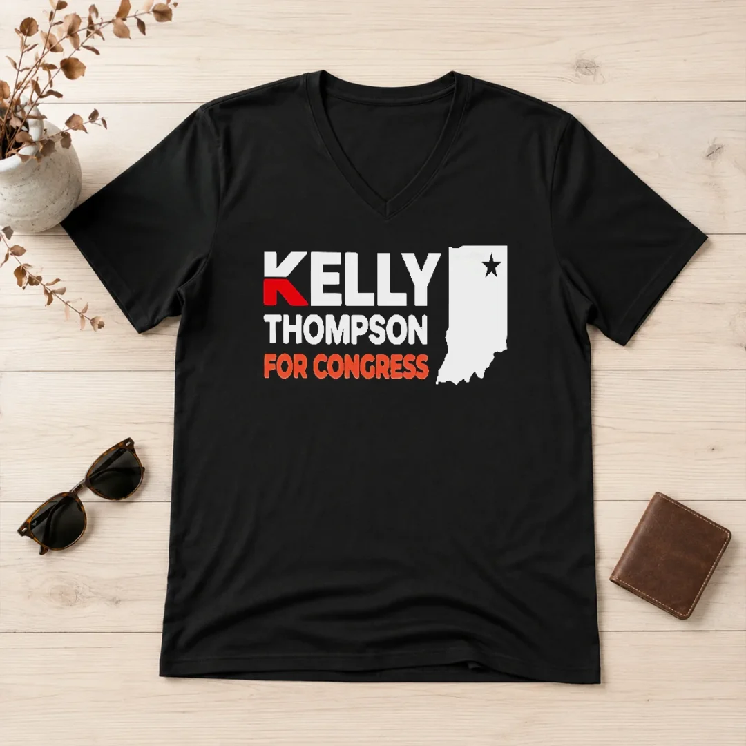 funny-premium-kelly-thompson-for-congress-garment-dyed-v-neck-shirt Funny Premium Kelly Thompson For Congress Garment Dyed V-Neck Shirt