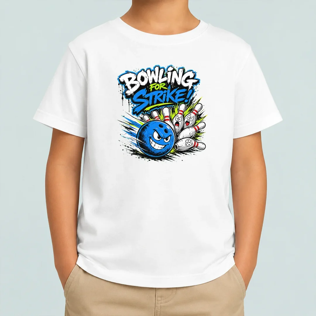 funny-pretty-bowling-for-strike-fun-grunge-streetwear-kids-t-shirt Funny Pretty Bowling For Strike Fun Grunge Streetwear Kids T Shirt in colorful print on a short-sleeve cotton tee for children