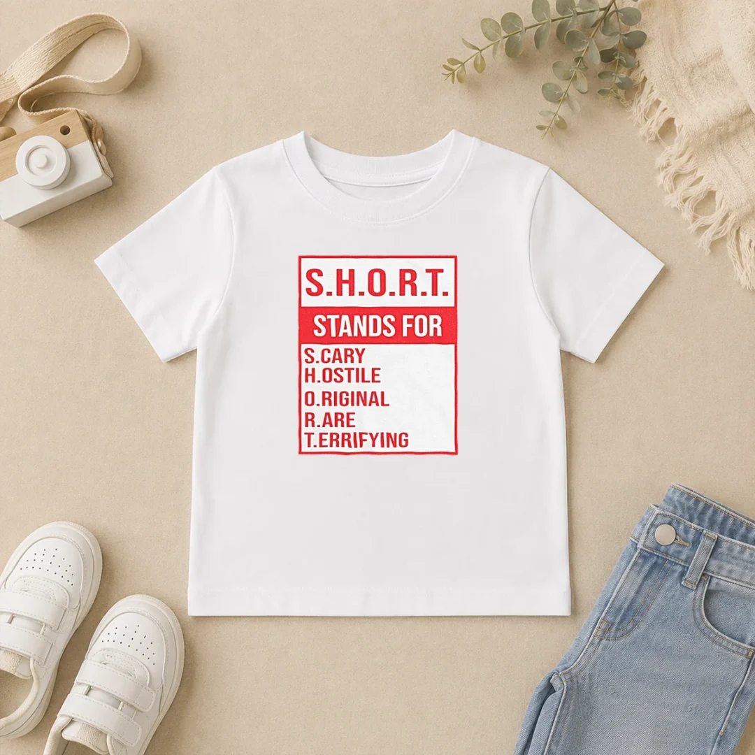 Funny Pretty S.H.O.R.T. Stands For S.Cary H.Ostile O.Riginal R.Are T.Errifying Kids T Shirt Funny Pretty S.H.O.R.T. Stands For S.Cary H.Ostile O.Riginal R.Are T.Errifying Kids T-Shirt