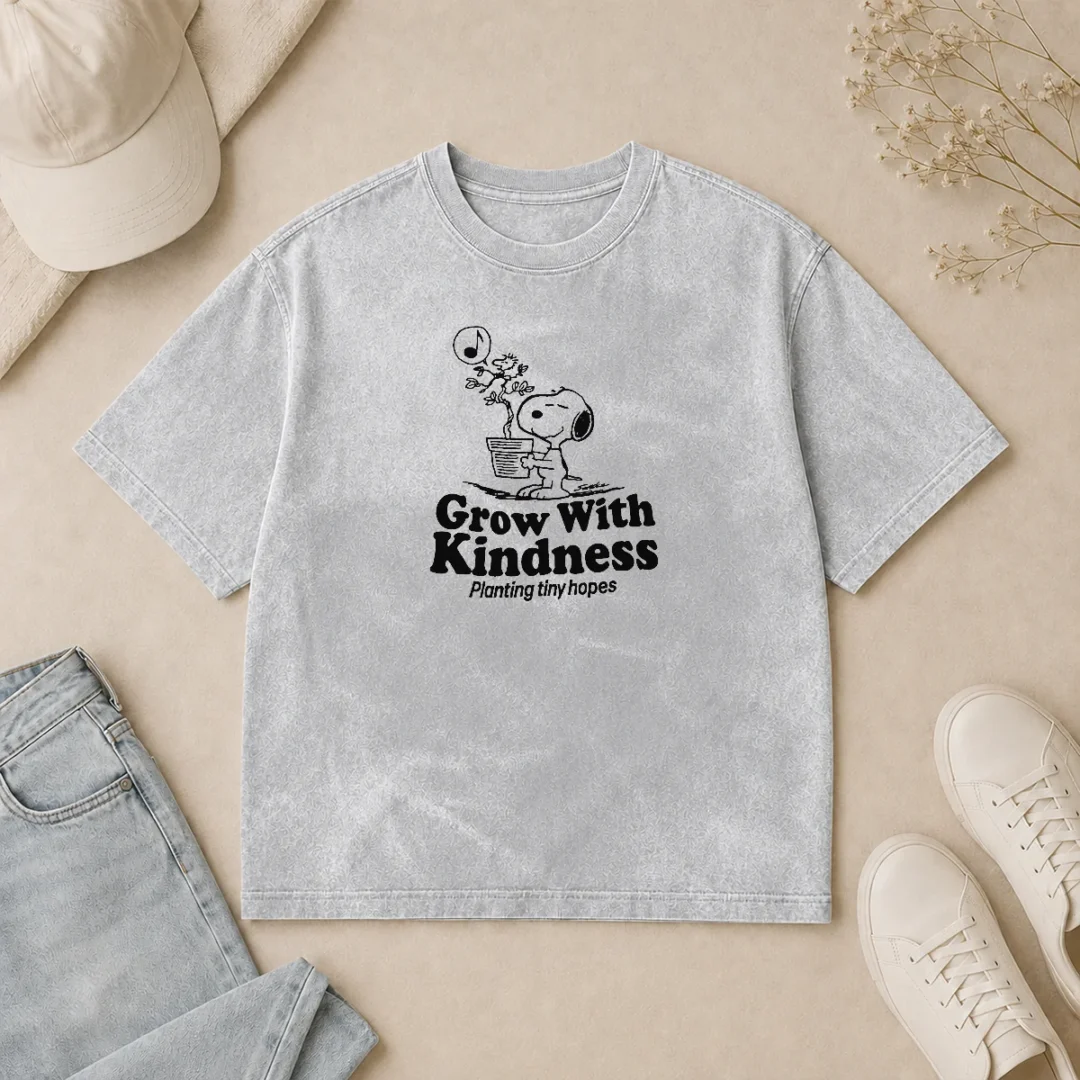 Funny Pretty Snoopy Grow With Kindness Planting Tiny Hopes Washed T Shirt Funny Pretty Snoopy Grow With Kindness Planting Tiny Hopes Washed T-Shirt