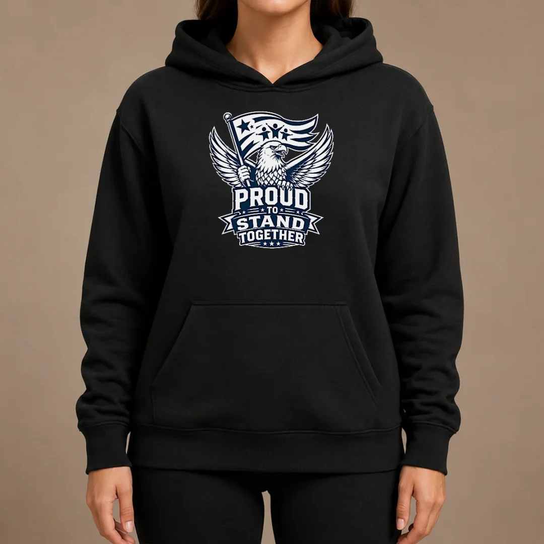 Funny Proud To Stand Together Eagle Line Art Hoodie Funny Proud To Stand Together Eagle Line Art Hoodie