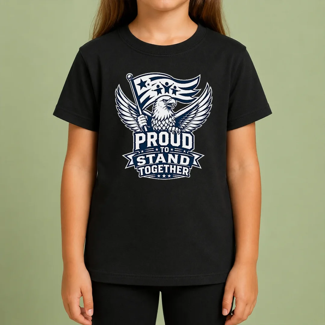 Funny Proud To Stand Together Eagle Line Art Kids T Shirt Funny Proud To Stand Together Eagle Line Art Kids T-Shirt