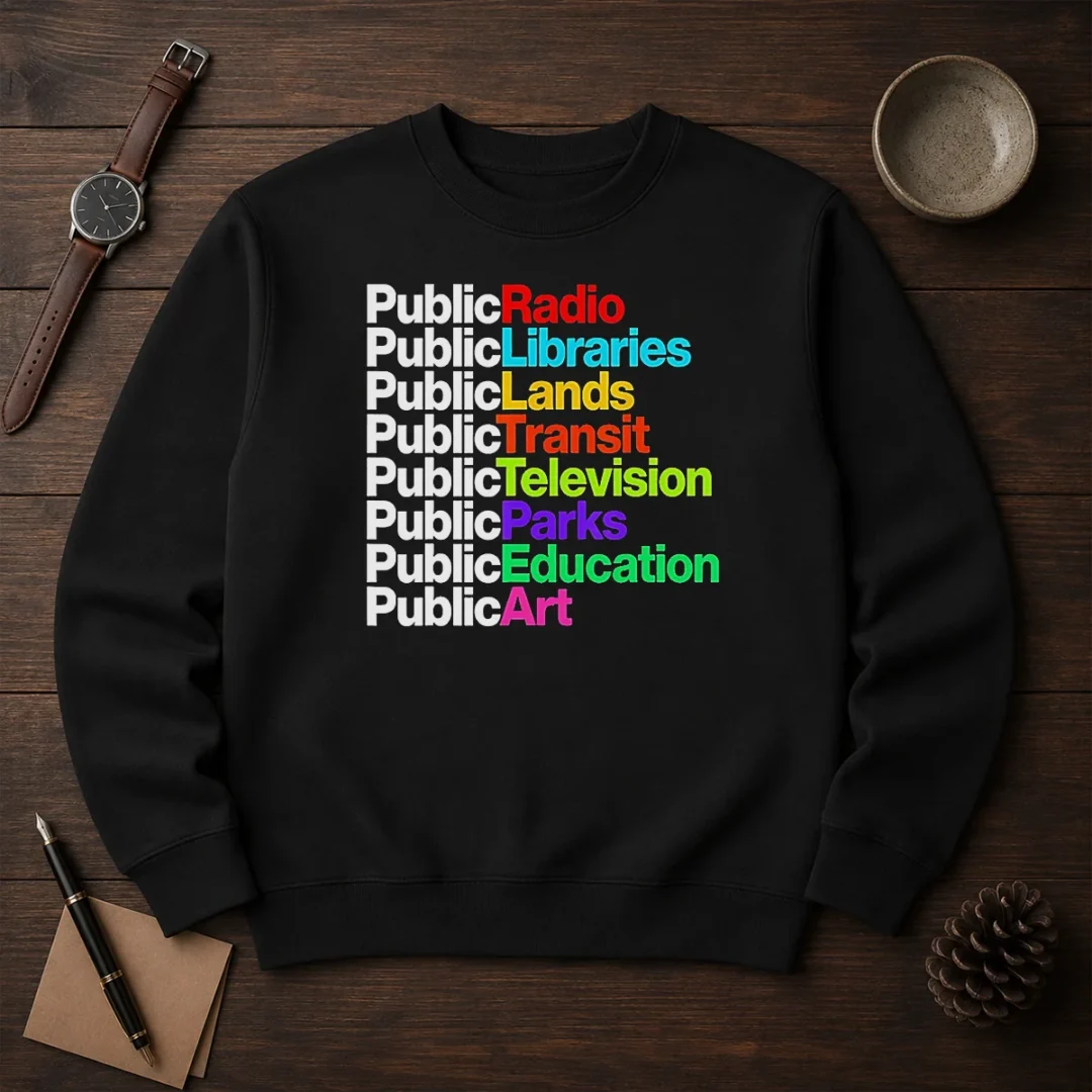funny-public-radio-libraries-lands-transit-television-parks-education-art-sweater Funny Public Radio Libraries Lands Transit Television Parks Education Art Sweater