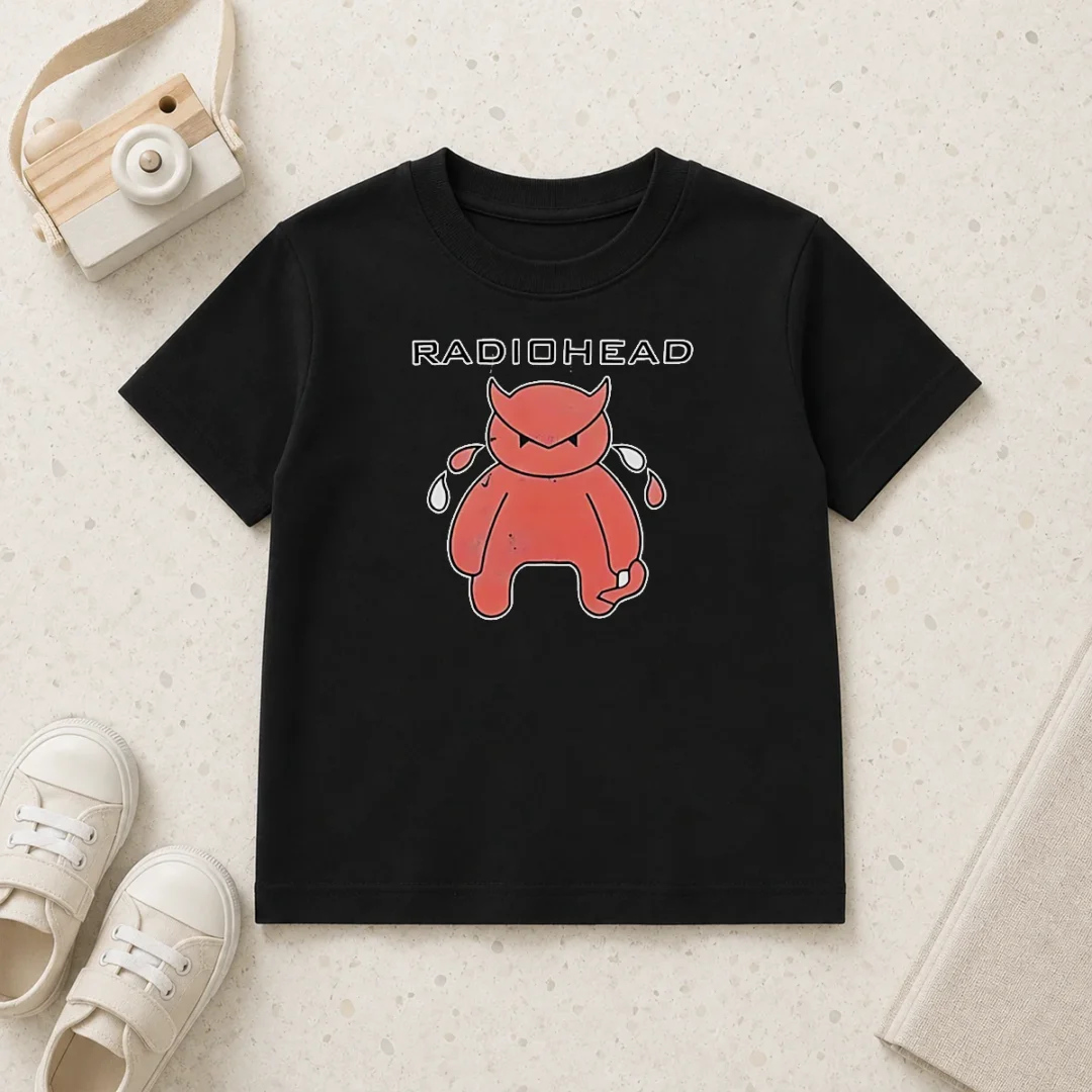 funny-radiohead-distressed-crying-devil-character-kids-t-shirt Funny Radiohead Distressed Crying Devil Character Kids T-Shirt