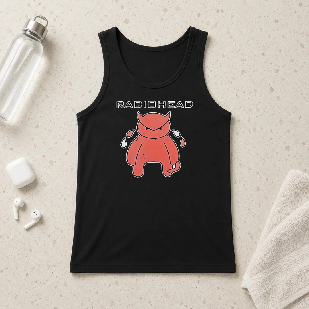 funny-radiohead-distressed-crying-devil-character-tank-top Funny Radiohead Distressed Crying Devil Character Tank Top