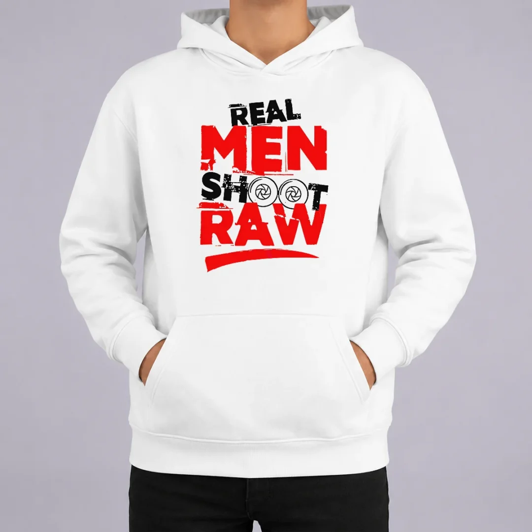 Funny Real Men Shoot Raw Photography Camera Shutter Aperture Hoodie Funny Real Men Shoot Raw Photography Camera Shutter Aperture Hoodie in black, comfortable pullover with front pocket