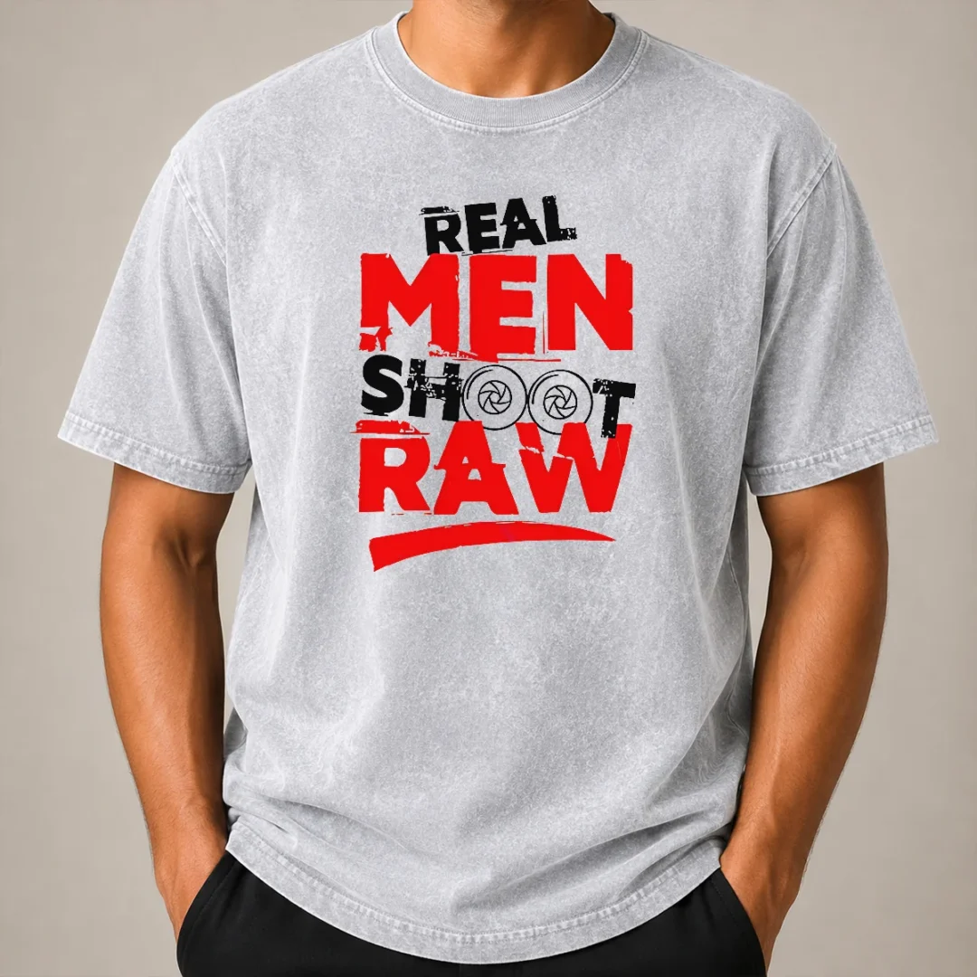 Funny Real Men Shoot Raw Photography Camera Shutter Aperture Washed T Shirt Funny Real Men Shoot Raw Photography Camera Shutter Aperture Washed T-Shirt