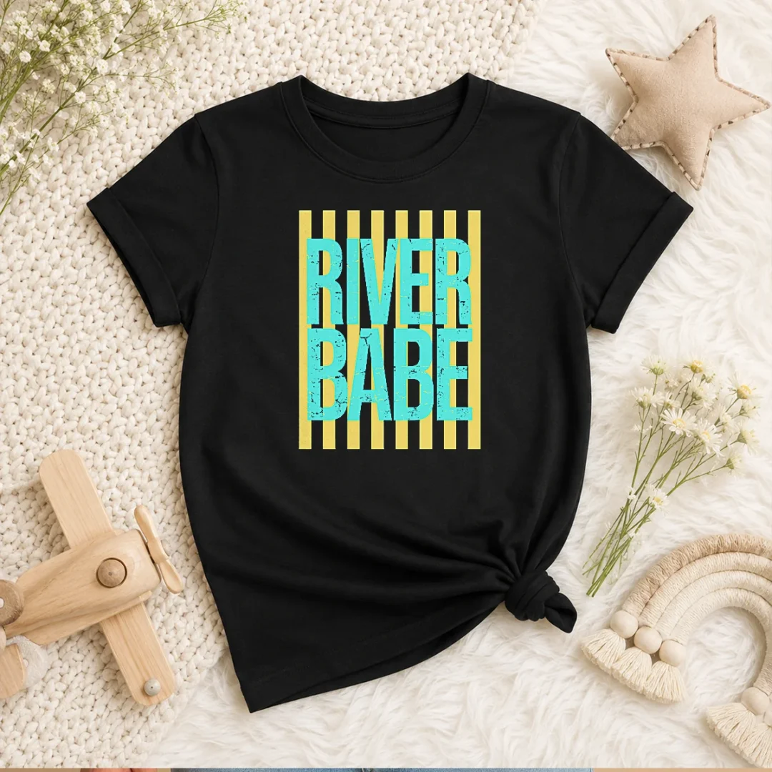 funny-river-babe-retro-stripes-sunshine-kids-t-shirt Funny River Babe Retro Stripes Sunshine Kids T-Shirt