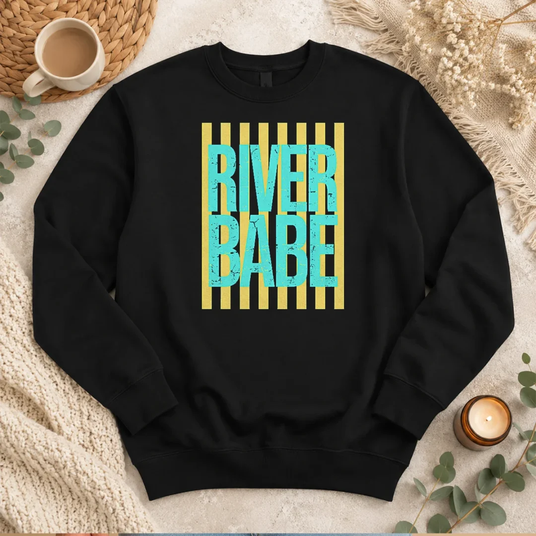 funny-river-babe-retro-stripes-sunshine-sweater Funny River Babe Retro Stripes Sunshine Sweater
