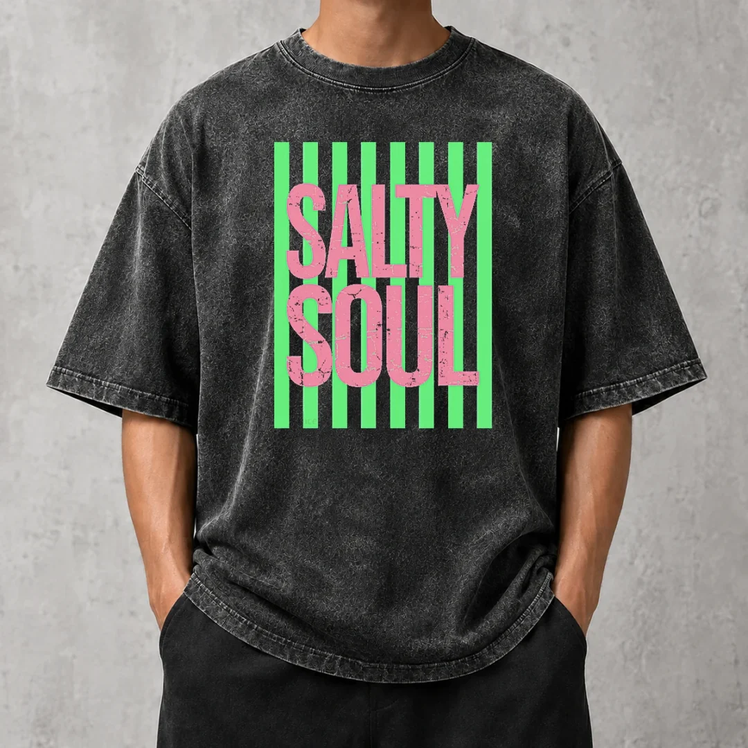funny-salty-soul-retro-stripes-sunshine-washed-t-shirt Funny Salty Soul Retro Stripes Sunshine Washed T-Shirt