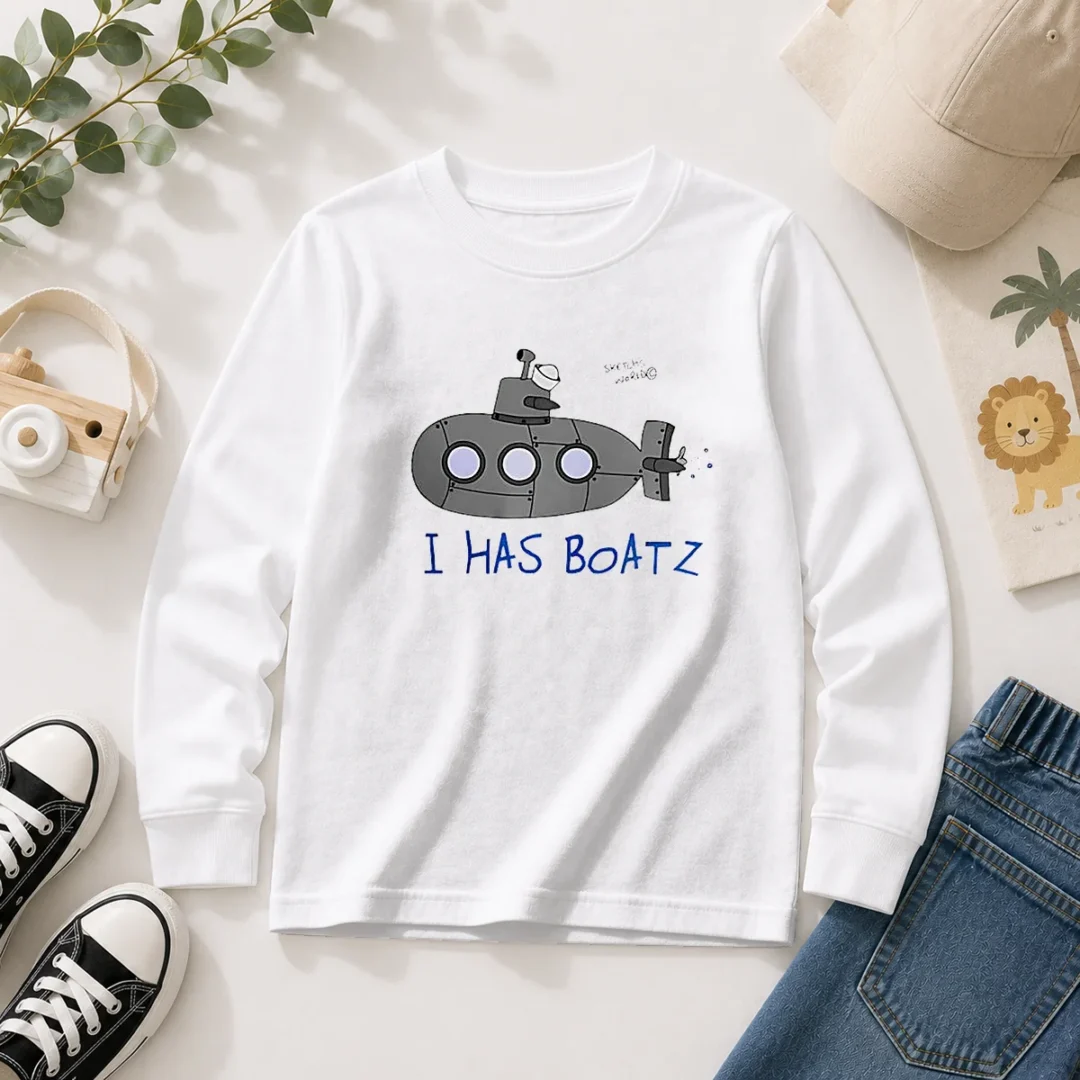 funny-submarine-i-has-boatz-cartoon-meme-long-sleeve-shirt Funny Submarine I Has Boatz Cartoon Meme Long Sleeve Shirt
