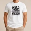 Funny Summer Splash Amoeba Silhouette t shirt featuring a casual crew neck design in soft cotton fabric
