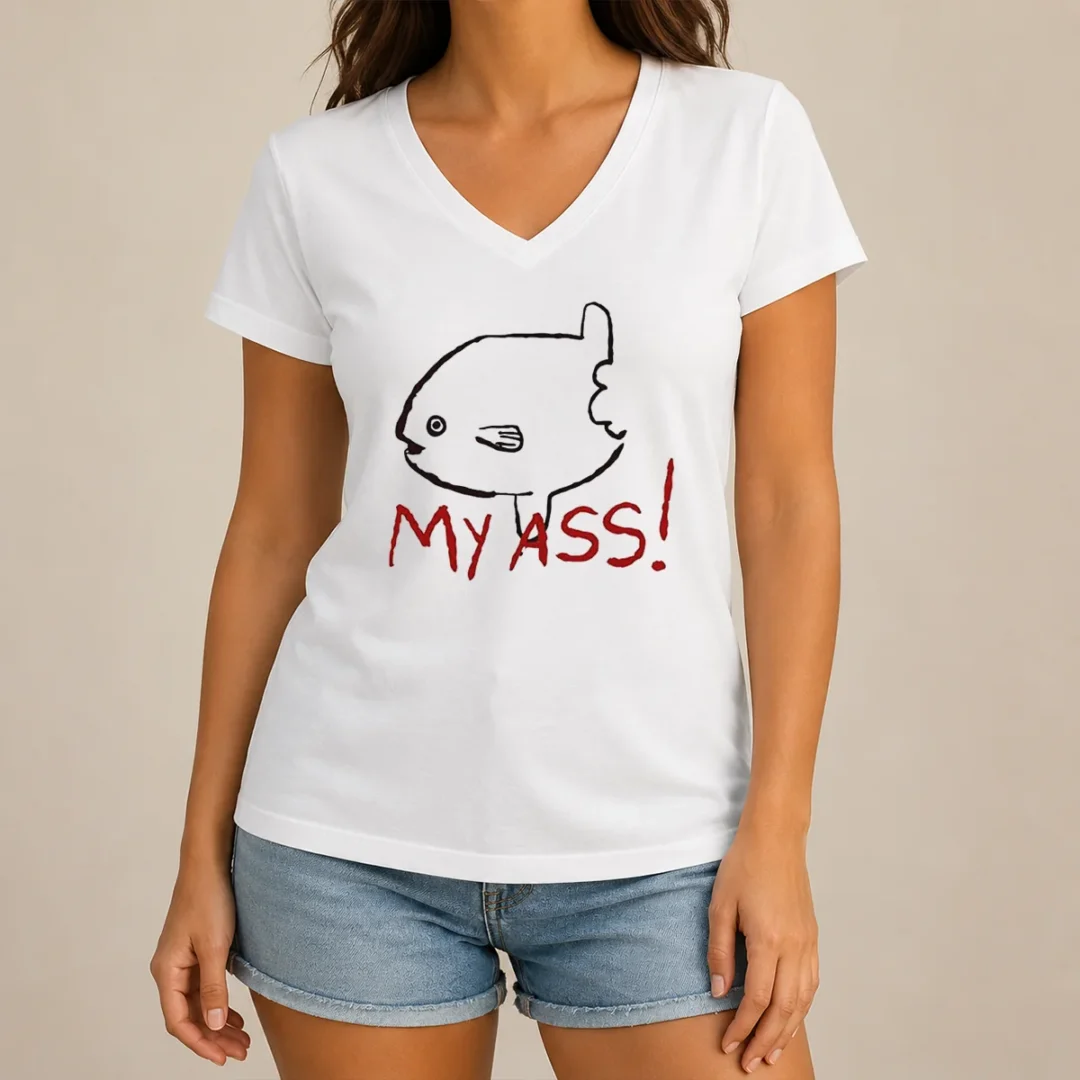 funny-sunfish-ocean-life-humor-my-ass-fish-v-neck-shirt-1 Funny Sunfish Ocean Life Humor My Ass Fish V-Neck Shirt