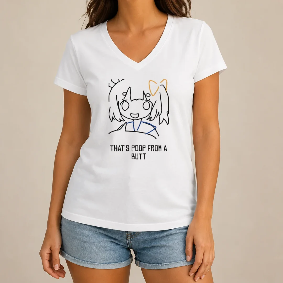 funny-that-s-poop-from-a-butt-anime-v-neck-shirt Funny That'S Poop From A Butt Anime V-Neck Shirt