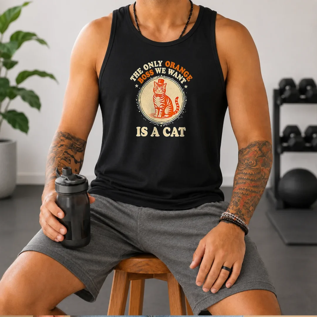 funny-the-only-orange-boss-we-want-is-a-cat-top-hat-cartoon-tank-top Funny The Only Orange Boss We Want Is A Cat Top Hat Cartoon Tank Top