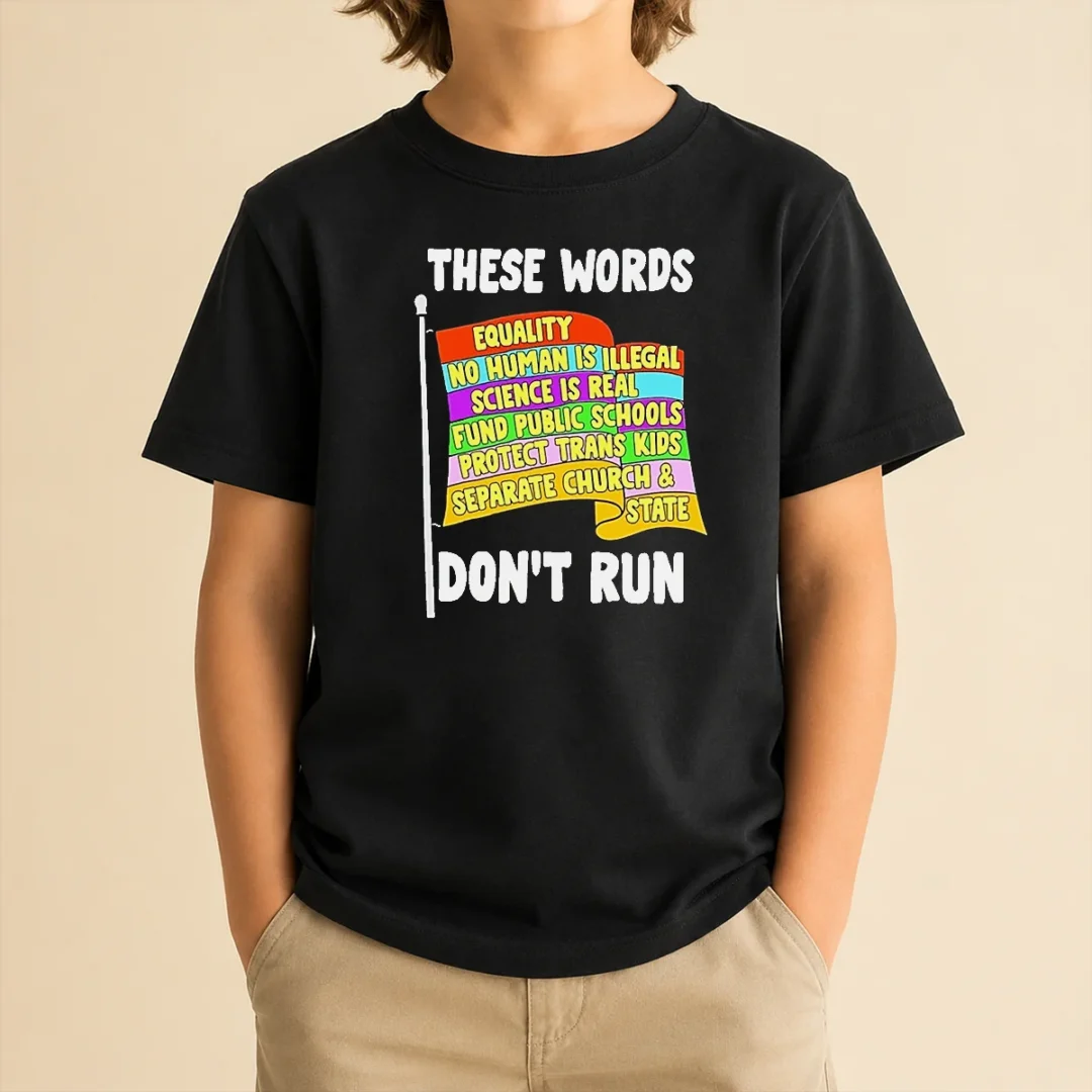 funny-these-words-equality-no-human-is-illegal-science-is-real-fund-public-schools-kids-t-shirt Funny These Words Equality No Human Is Illegal Science Is Real Fund Public Schools Kids T-Shirt