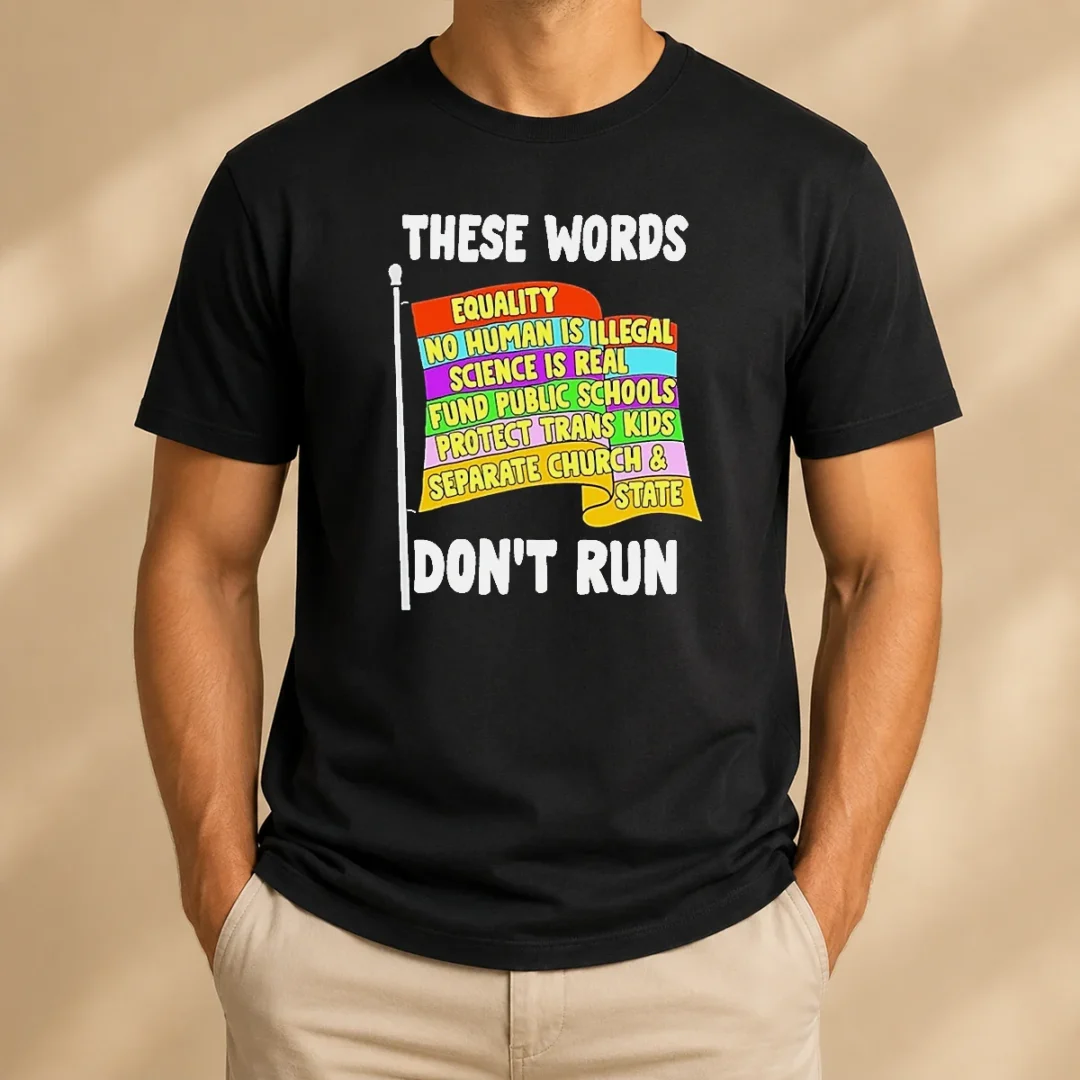 funny-these-words-equality-no-human-is-illegal-science-is-real-fund-public-schools-t-shirt Funny These Words Equality No Human Is Illegal Science Is Real Fund Public Schools graphic t shirt in black color