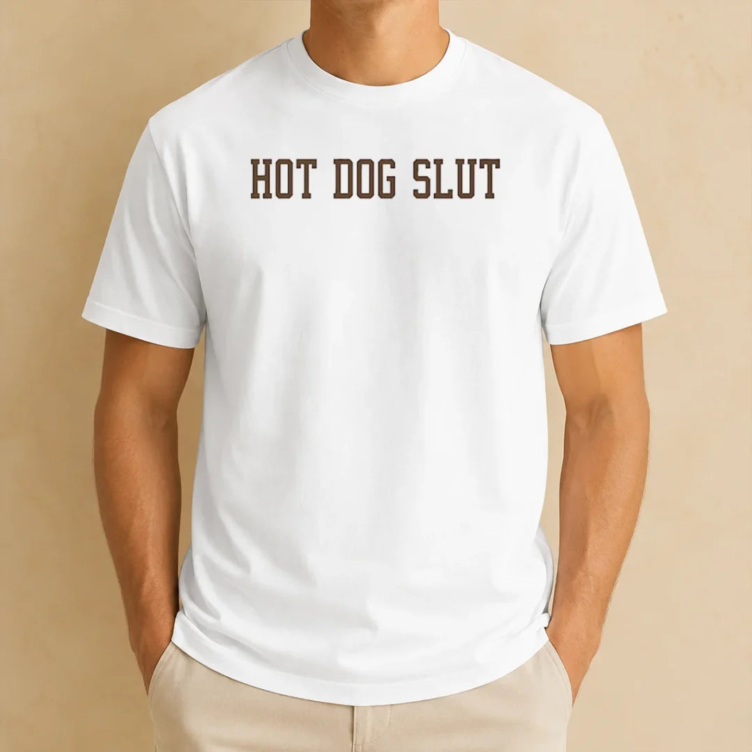 funny-top-dog-slut-t-shirt-1 Funny Top Dog Slut t shirt in classic crew neck style with bold graphic text on front