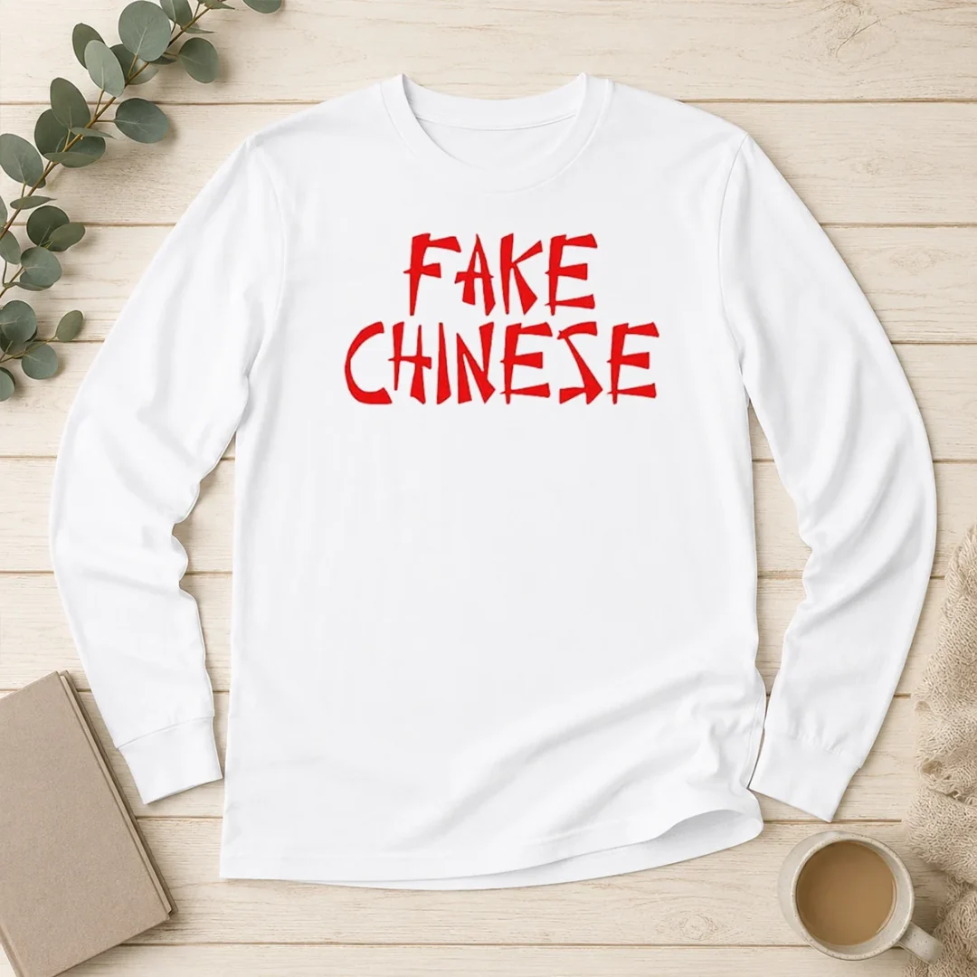 funny-top-fake-chinese-typography-statement-expression-parody-long-sleeve-shirt Funny Top Fake Chinese Typography Statement Expression Parody Long Sleeve Shirt