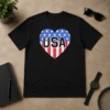 Funny USA Heart Flag Emblem Patriotic