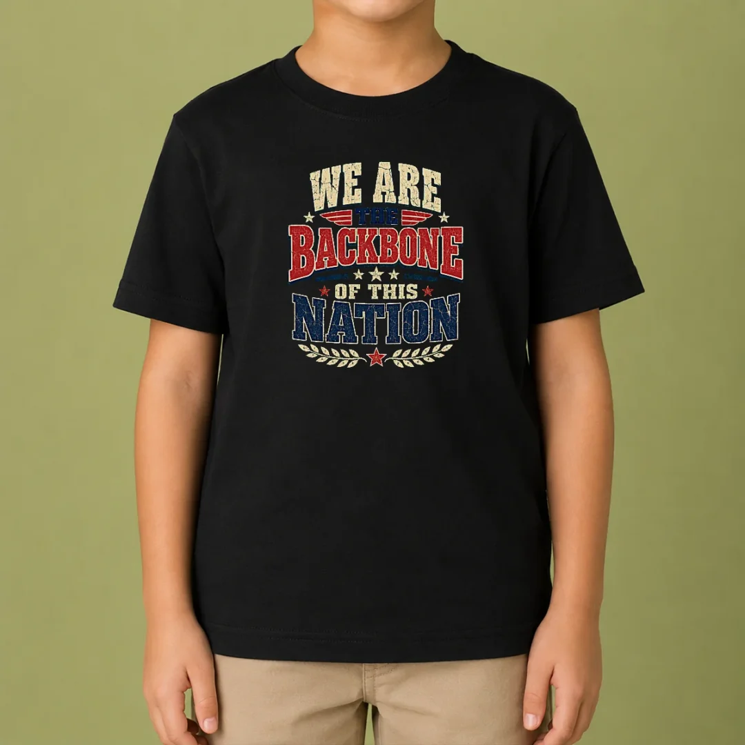 funny-we-are-the-backbone-of-this-nation-retro-distressed-kids-t-shirt Funny We Are The Backbone Of This Nation Retro Distressed Kids T-Shirt