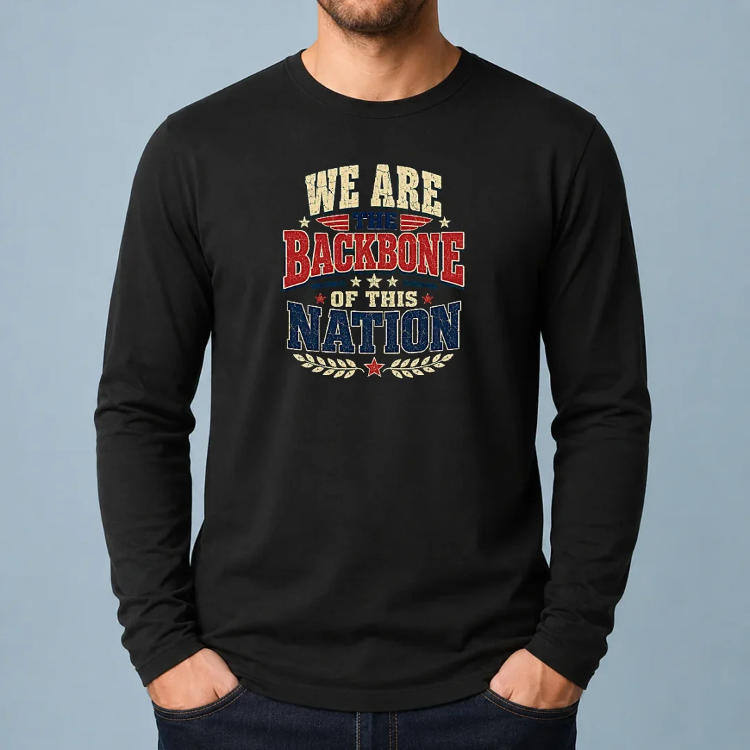 funny-we-are-the-backbone-of-this-nation-retro-distressed-long-sleeve-shirt Funny We Are The Backbone Of This Nation Retro Distressed Long Sleeve Shirt