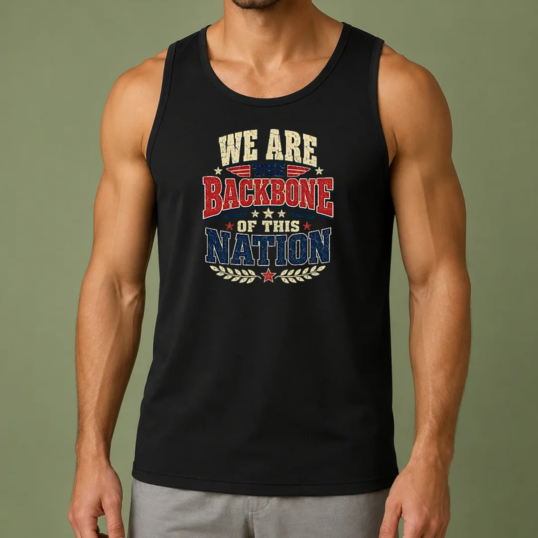 funny-we-are-the-backbone-of-this-nation-retro-distressed-tank-top Funny We Are The Backbone Of This Nation Retro Distressed Tank Top
