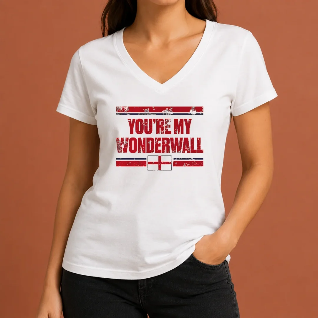 Funny You'Re My Wonderwall England Flag Oasis V Neck Shirt Funny You'Re My Wonderwall England Flag Oasis V-Neck Shirt