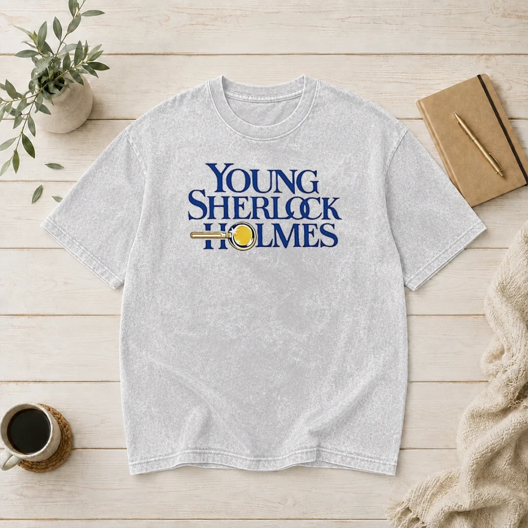 funny-young-sherlock-holmes-movie-logo-1985-film-washed-t-shirt Funny Young Sherlock Holmes Movie Logo 1985 Film Washed T-Shirt