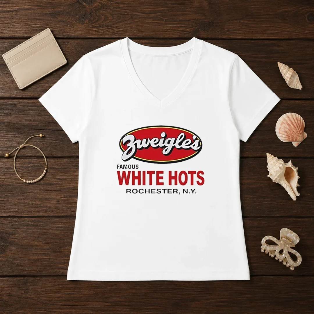 funny-zweigle-s-famous-white-hots-rochester-ny-v-neck-shirt-1 Funny Zweigle'S Famous White Hots Rochester NY V-Neck Shirt
