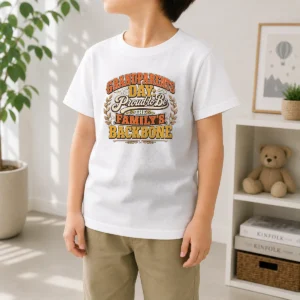 Hot Grandparents Day Proud Family Backbone Vintage Kids T Shirt in classic fit cotton for children