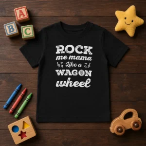 Hot Rock Me Mama Like A Wagon Wheel Country Music Kids T-Shirt