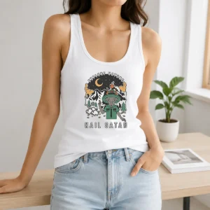 Top Goat Scout Pointing Explore Nature Hail Satan Tank Top
