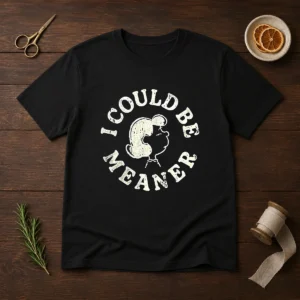 Pretty Lucy Peanuts I Could Be Meaner t shirt in classic fit with graphic print on front