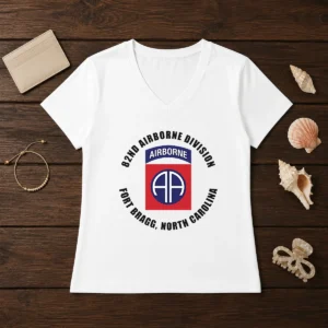 Hot 82nd Airborne Division Fort Bragg Military V-Neck Shirt