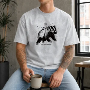 Nice Gary Riding Badger Ivory Heavyweight Washed T-Shirt