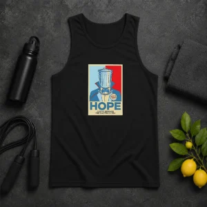 Official Count Binface For Clacton On Sea Hope Tank Top in white, featuring bold graphic print on front