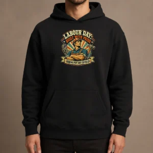 Pretty Retro Labour Day Celebration Pride Worker Hoodie
