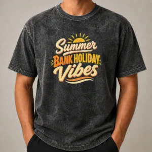 Nice Summer Bank Holiday Cozy Typography Family Gatheri Washed T-Shirt