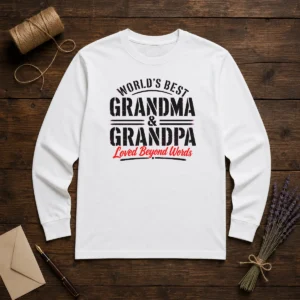 Official Grandparents Day Stencil Worlds Best Grandma Grandp Long Sleeve Shirt