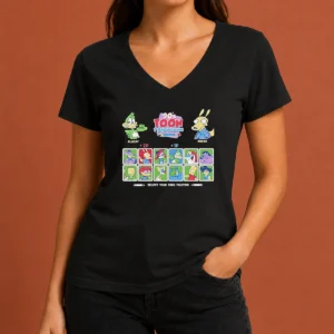 Funny Plucky Rocko Darkwing Duck Ren Stimpy Doug Tommy Pickles Pinky The Tick Bart Goku 90s Toon Throwdown Select Your Toon Fighter V-Neck