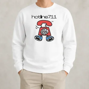 Good Telephone Cartoon Hotline711 Shirt - Image 7