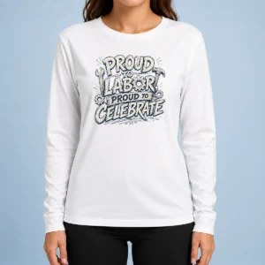 Funny Top Labour Day Celebration Sketch For Proud Workers Long Sleeve Shirt featuring a unique sketch design on comfortable long sleeve fabric
