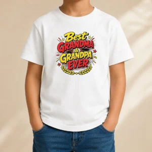 Perfect Pretty Grandparents Day Best Grandma Grandpa Ever Pop Art Kids T-Shirt