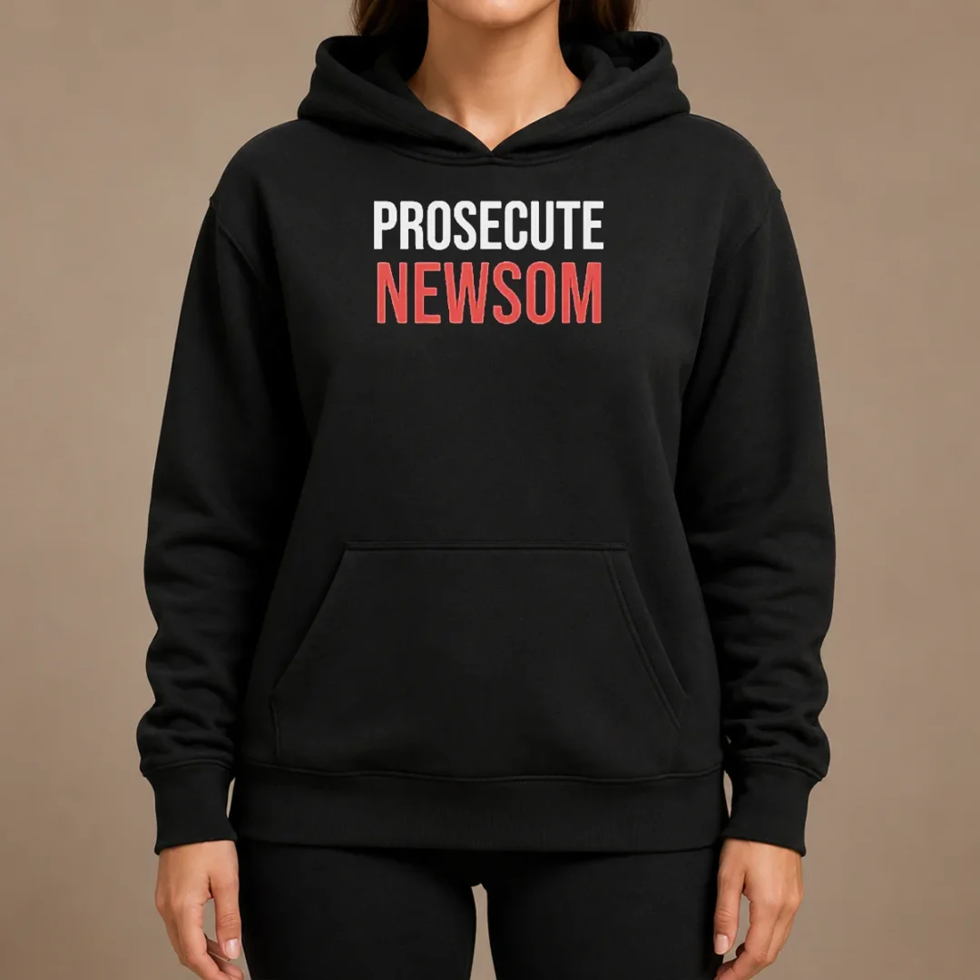 Good Awesome Prosecute Newsom Hoodie Good Awesome Prosecute Newsom Hoodie in black with front graphic print, comfortable pullover style with kangaroo pocket