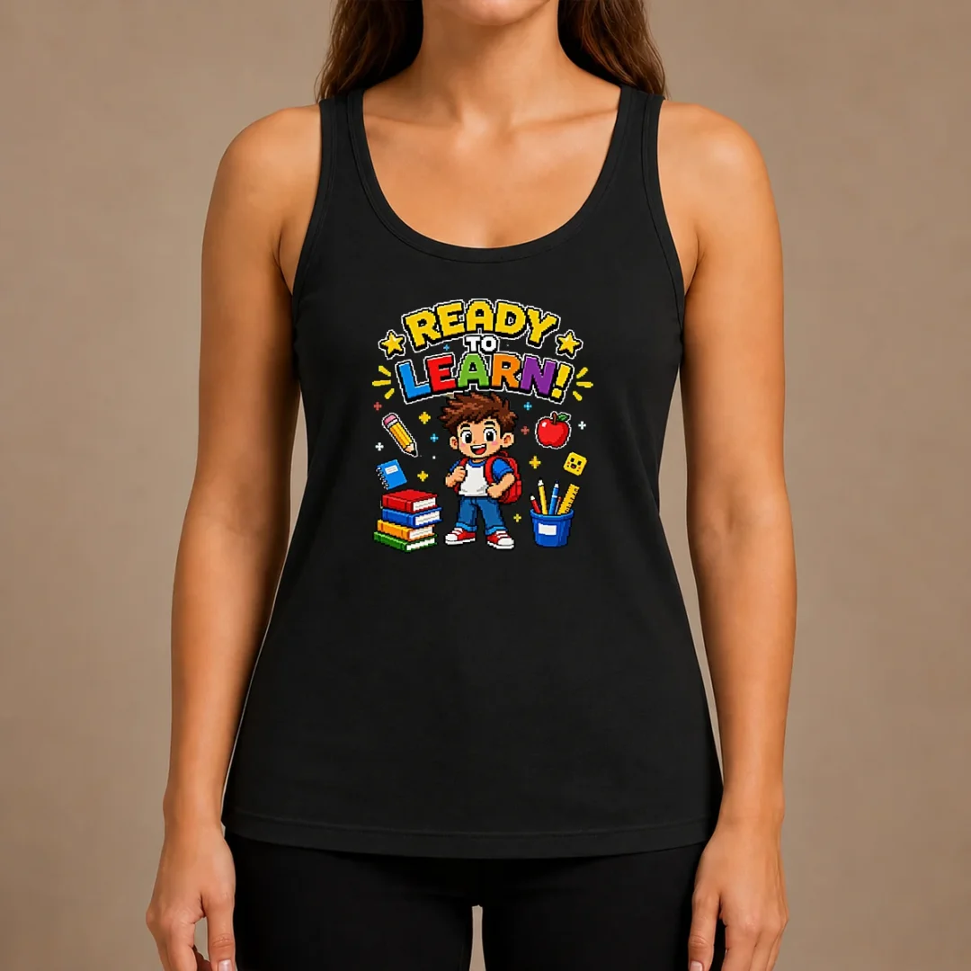 good-back-to-school-ready-to-learn-pixel-tank-top Good Back To School Ready To Learn Pixel Tank Top