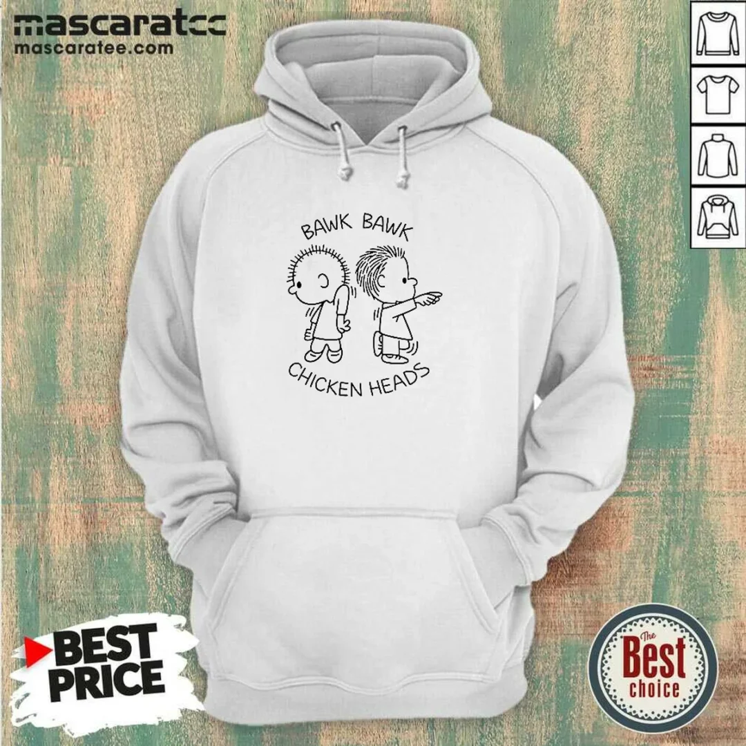 good-bawk-bawk-chicken-heads-peanuts-charlie-hoodie Good Bawk Bawk Chicken Heads Peanuts Charlie Hoodie in charcoal gray, front view with kangaroo pocket and drawstring hood